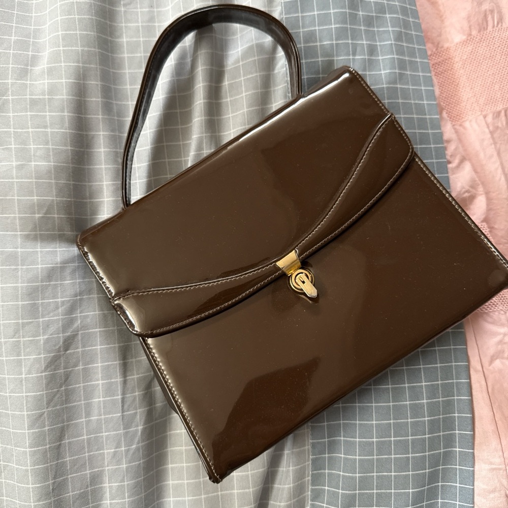 Paul Mayer Glossy Brown Shoulder Bag